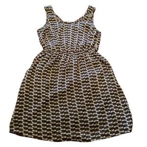 2/$30 Band of Gypsies Black Cream Dragonfly Fit and Flare Tank Dress Size Small